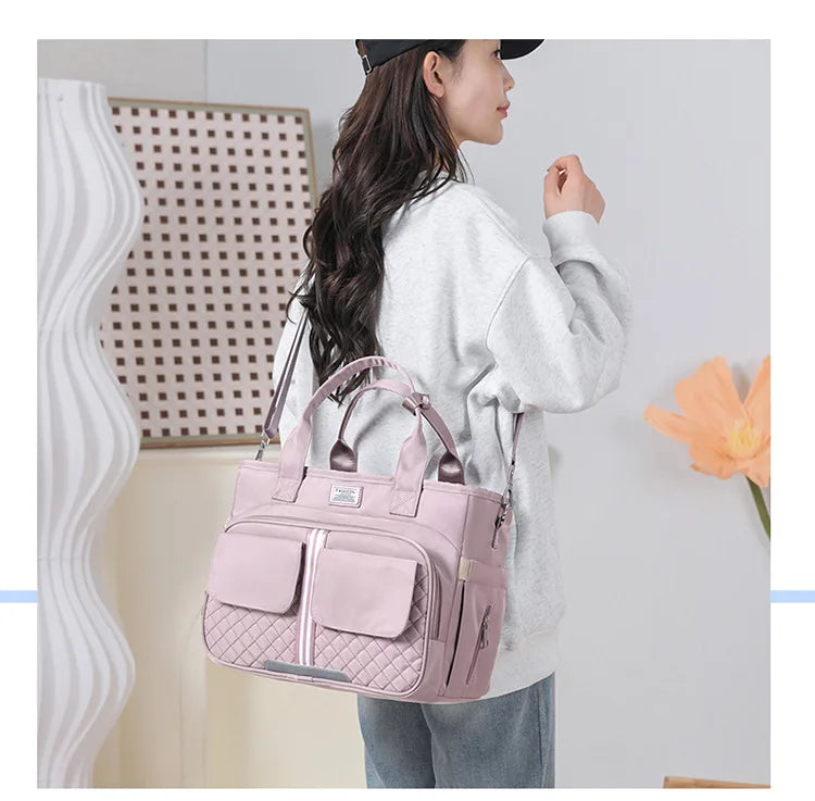 Multifunctional Insulated Picnic Bag Reusable Colorful  large capacity lunch bag with double pockets, portable lunch bag