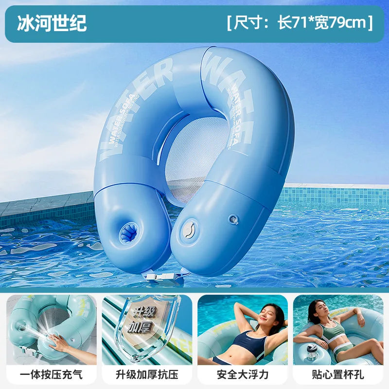 2026 summer Adult Inflatable Float Summer Cool Water Sofa Thickened Outdoor Water Hammock for Pool Swimming Relaxation