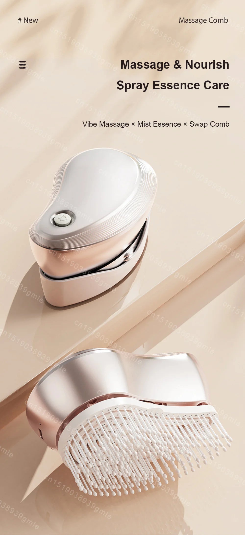 Massage Comb Electric Spray Massager Essential Oil Hair Growth Vibration Atomized Anti Hair Loss Scalp Portable Care Tools