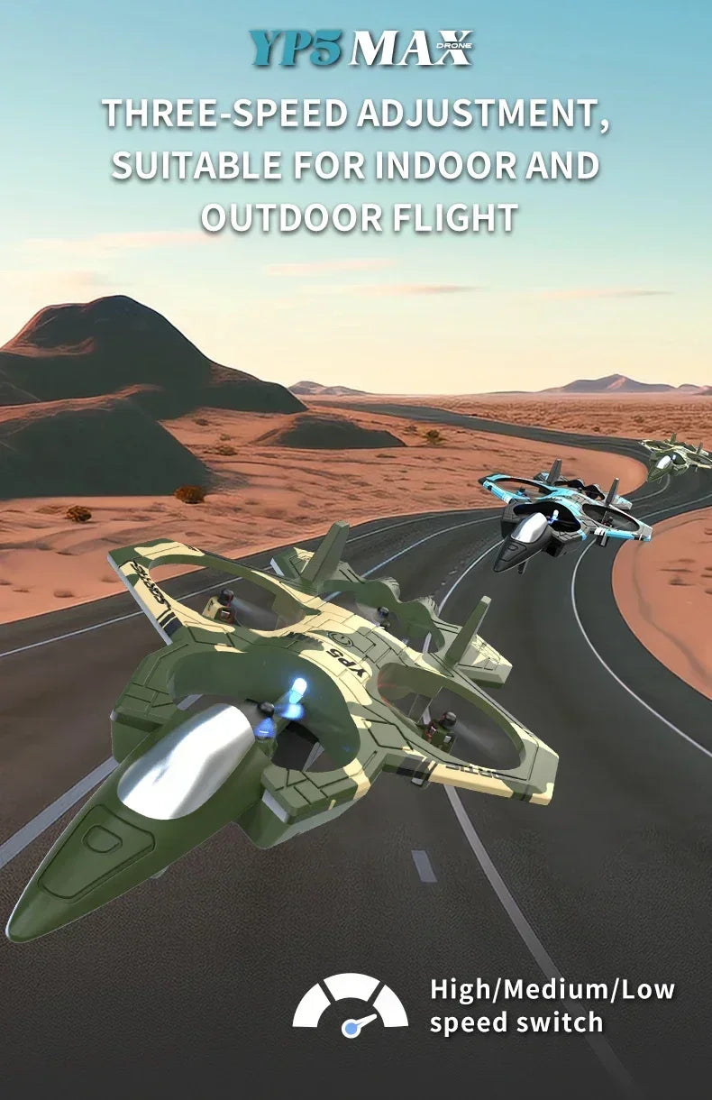 2025 New Fighter Quadcopter Drone Stunt Light RC Aircraft Four Channel Hovering Alta Altitude Rolling Special Effect