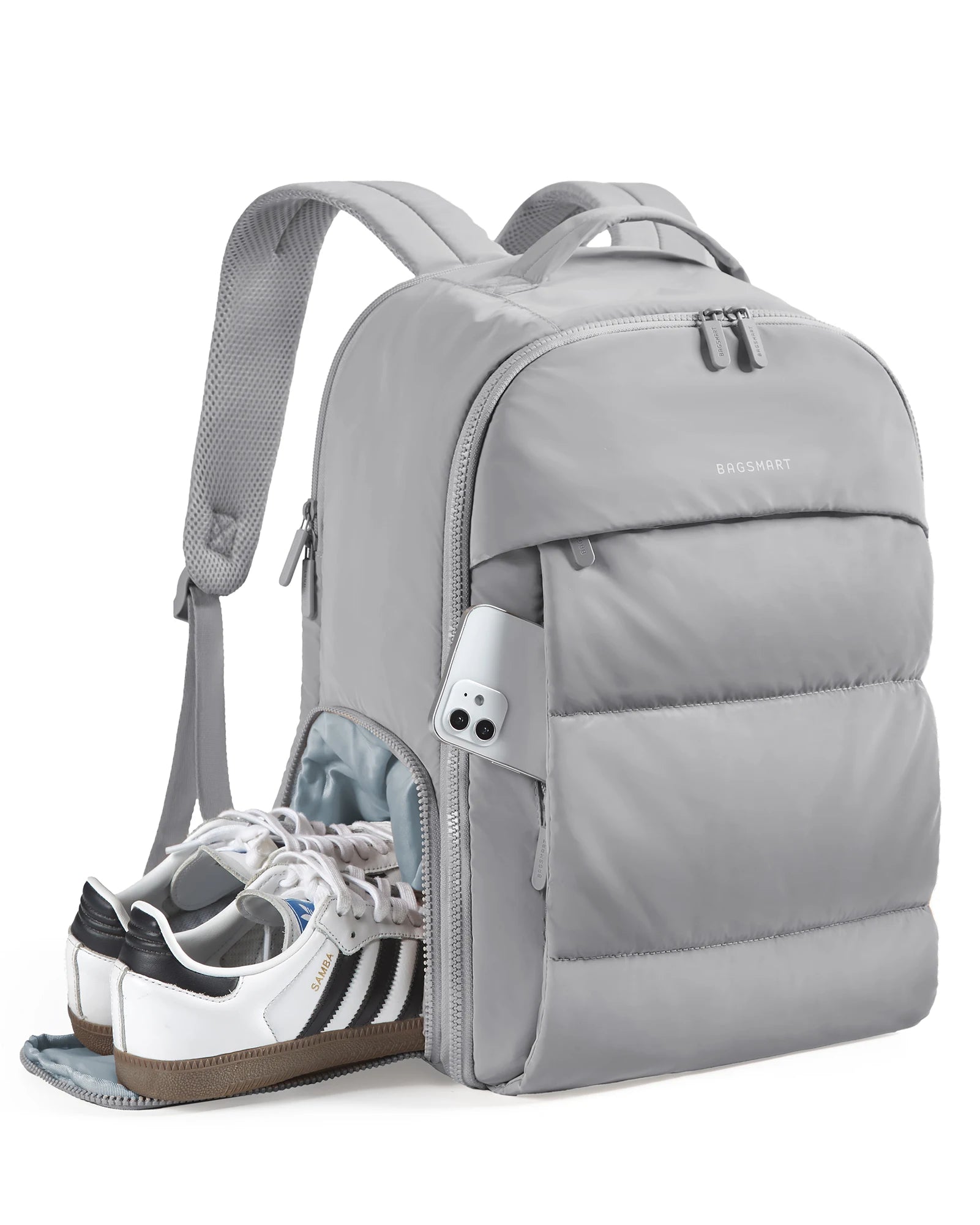 BAGSMART Women's Backpack Airline Approved Carry On with Shoe Compartment Fits 15.6" Laptop Water-Resistant Travel Backpack