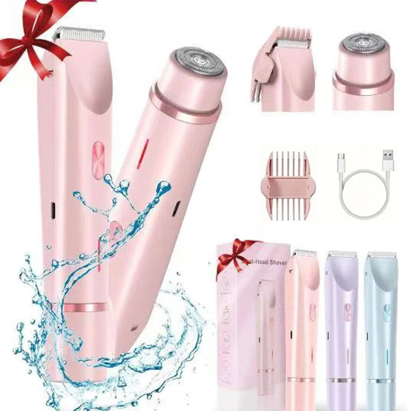2-in-1 dual head women's electric shaver, women's electric hair clipper, women's electric trimmer, ideal New Year gift