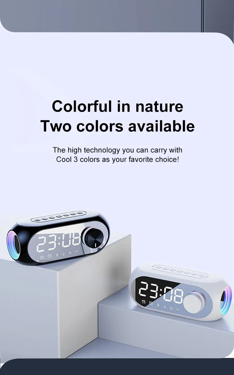 Alarm Clock Radio FM Bluetooth Speaker Portable Subwoofer Caixa De Som Sound Box Music Wireless Mini Woofers Bocina Lamp Column
