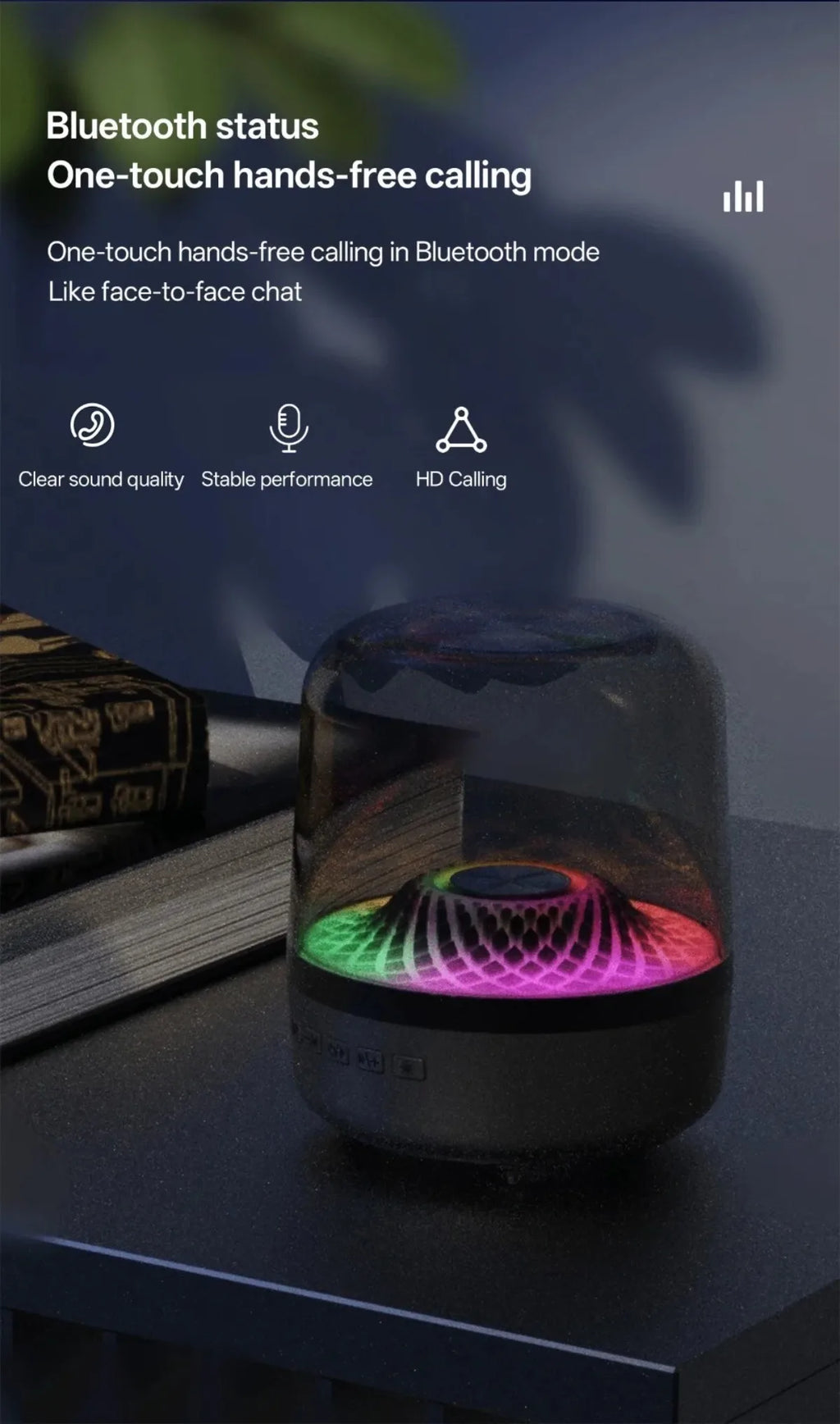 Glaze 5 Subwoofer Bluetooth 5.3 Audio Breathing Lamp Speakers Hi-Fi Acoustic Wireless Soundbar Portable Speaker for Home Theater