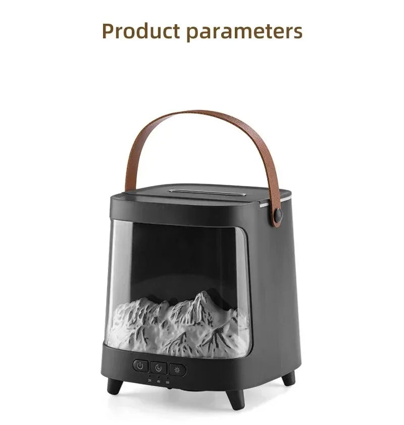 D631 Aurora Flame Humidifier Essential Oil Diffuser 200ml LED Light Remote Control Timing Spray USB-C