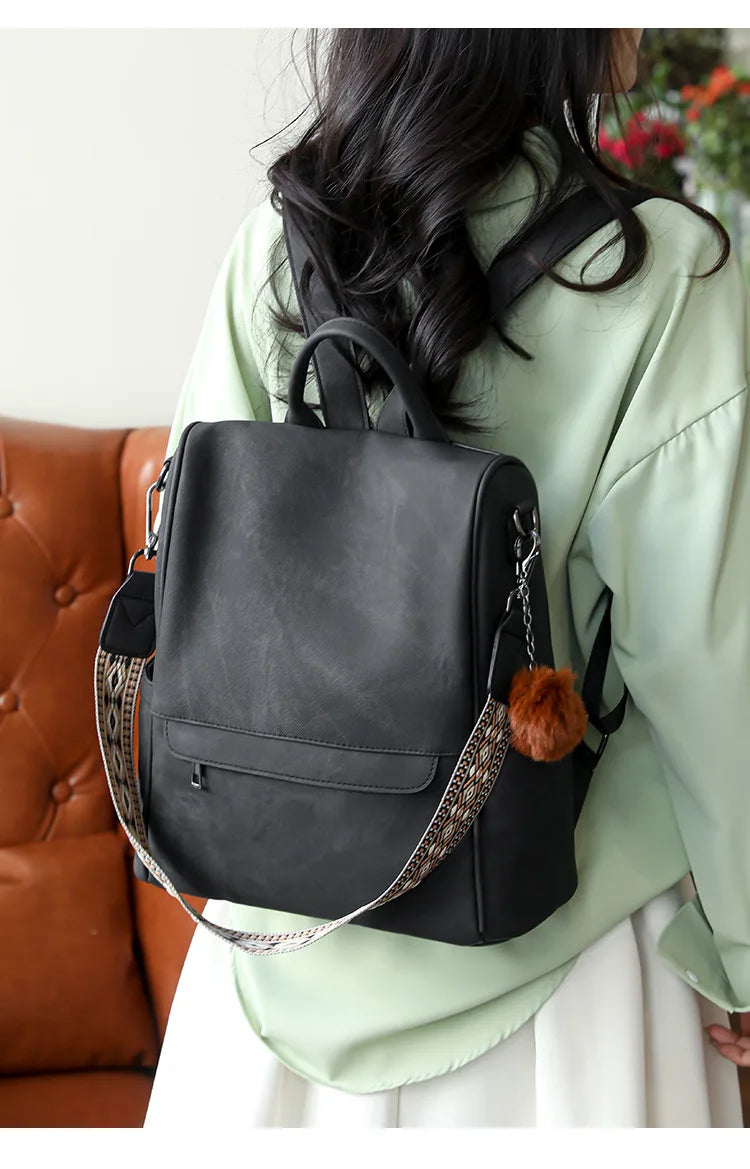 Womens Purse Leather Backpack Purse for Women Fashion Backpack Ladies Designer Ladies Shoulder Bags for Travel College Work