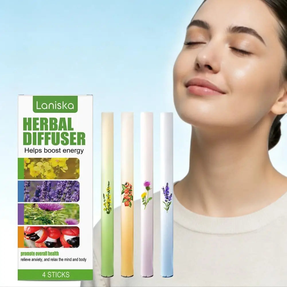 Herbal Diffuser Natural Herbal Energy Bar Lung-Clearing Ingredients Improve Respiratory Health Relieves Fatigue 4bars/Box