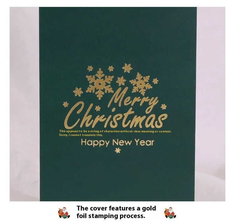 Handmade Christmas Gift Card Creative Design 3D Stereos High-end Blessing Small Thank You Card Festive Party Supply