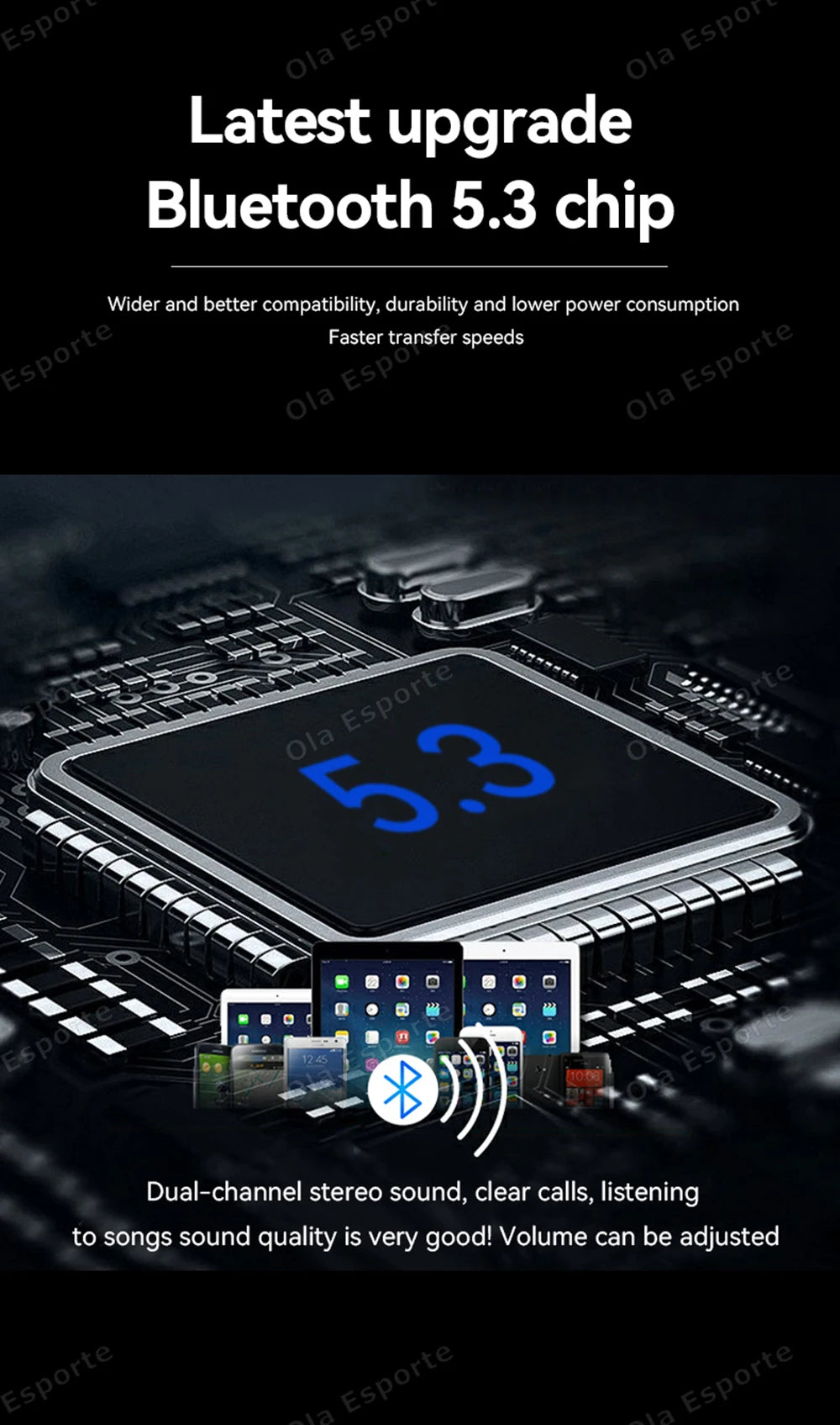 Ola Esporte New Smart Glasses Bluetooth Call Sunglasses Multi-functional Anti-Blue Light Sunglasses Wireless Headset Men Women