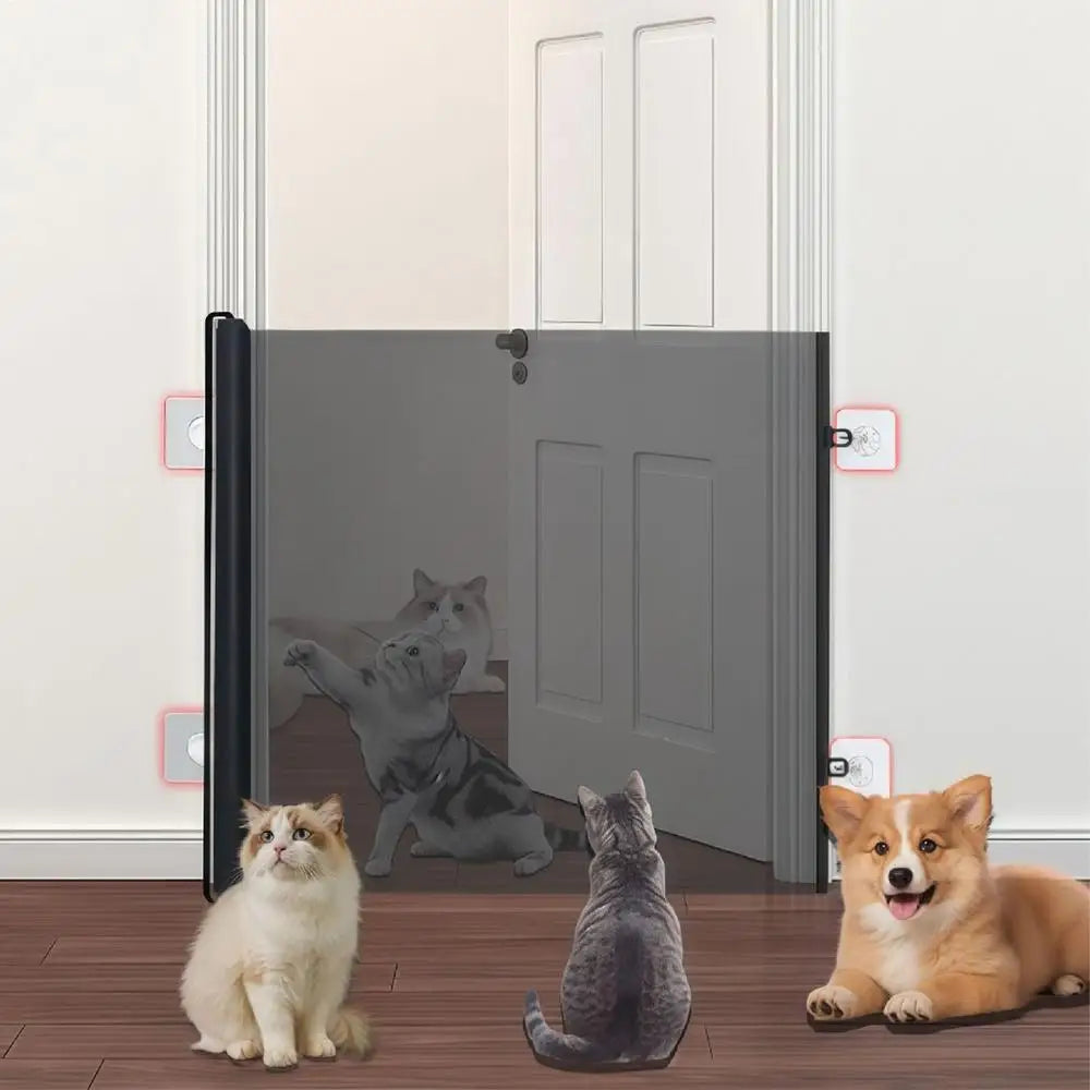 Pets Dog Barrier Fences With Hook Pet Isolated Network Stairs Gate New Folding Breathable Fabric Playpen For Dog Safety Fence