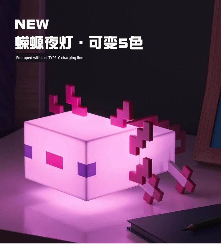 My World Torch Lamp Hand-Made Model MC Surrounding the Game Fox Salamander Ore Lamp Toy Small Night Lamp Ornaments