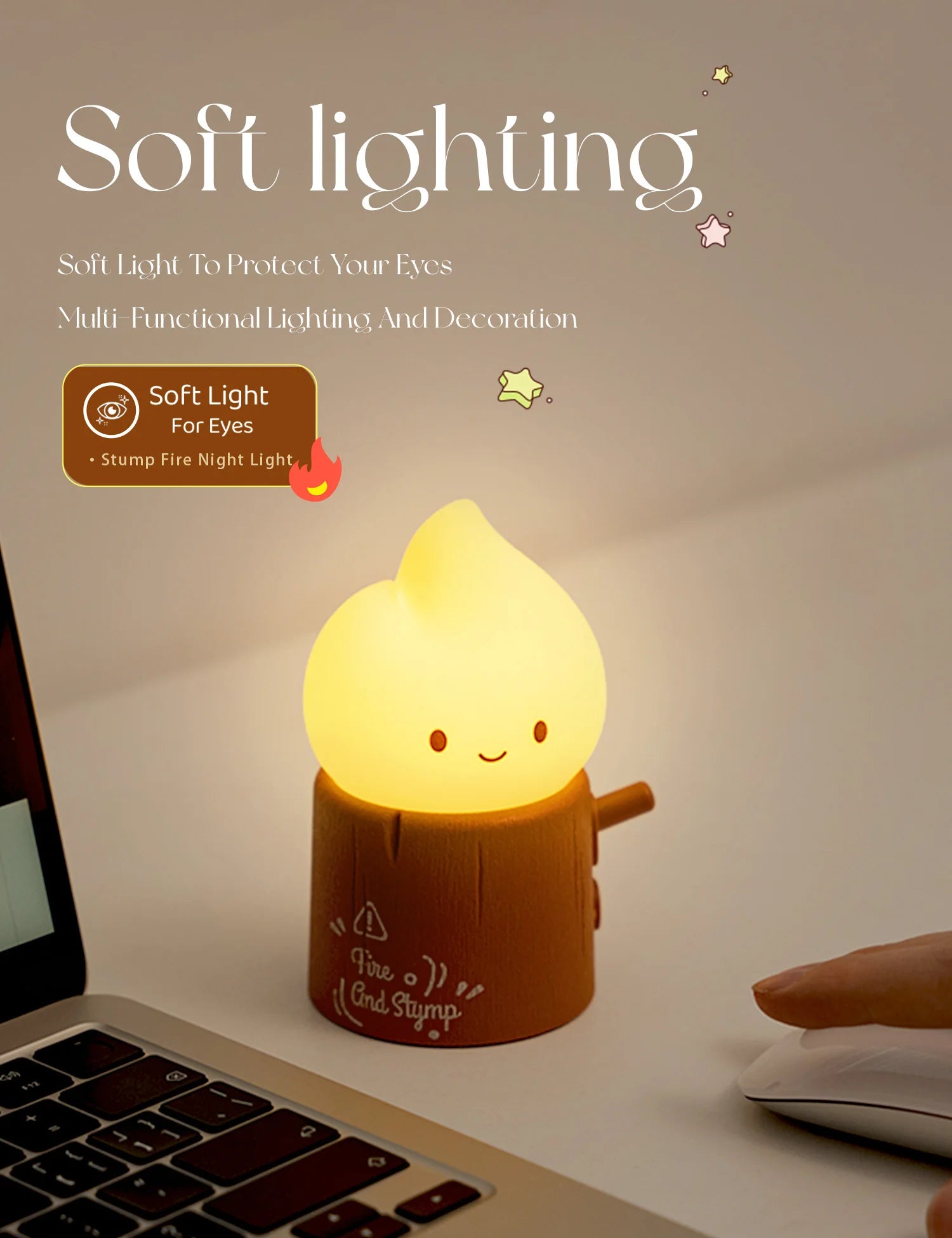 Flameless Candles Night Light Cute Sleeping Nightlights Dimmable 2 Lighting Modes Bedside Lamp For Kid Bedroom