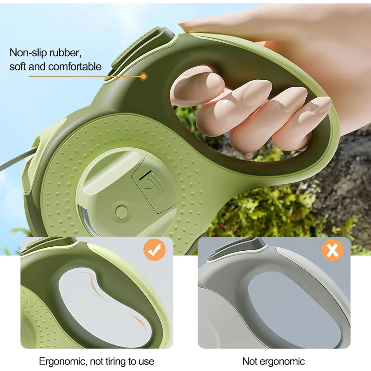 3/5M Automatic Retractable Dog Leash with LED Lights 360°Swivel No Tangle Explosion Proof Nylon Lead for Pet Walking Rope Use