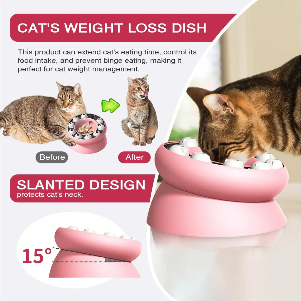Cat Toys Puzzles Feeder Rotating Slow Feeder Interactive Indoor Cats Feeder Pet Toy for Aid Pets Digestion Mental Cat Supplies