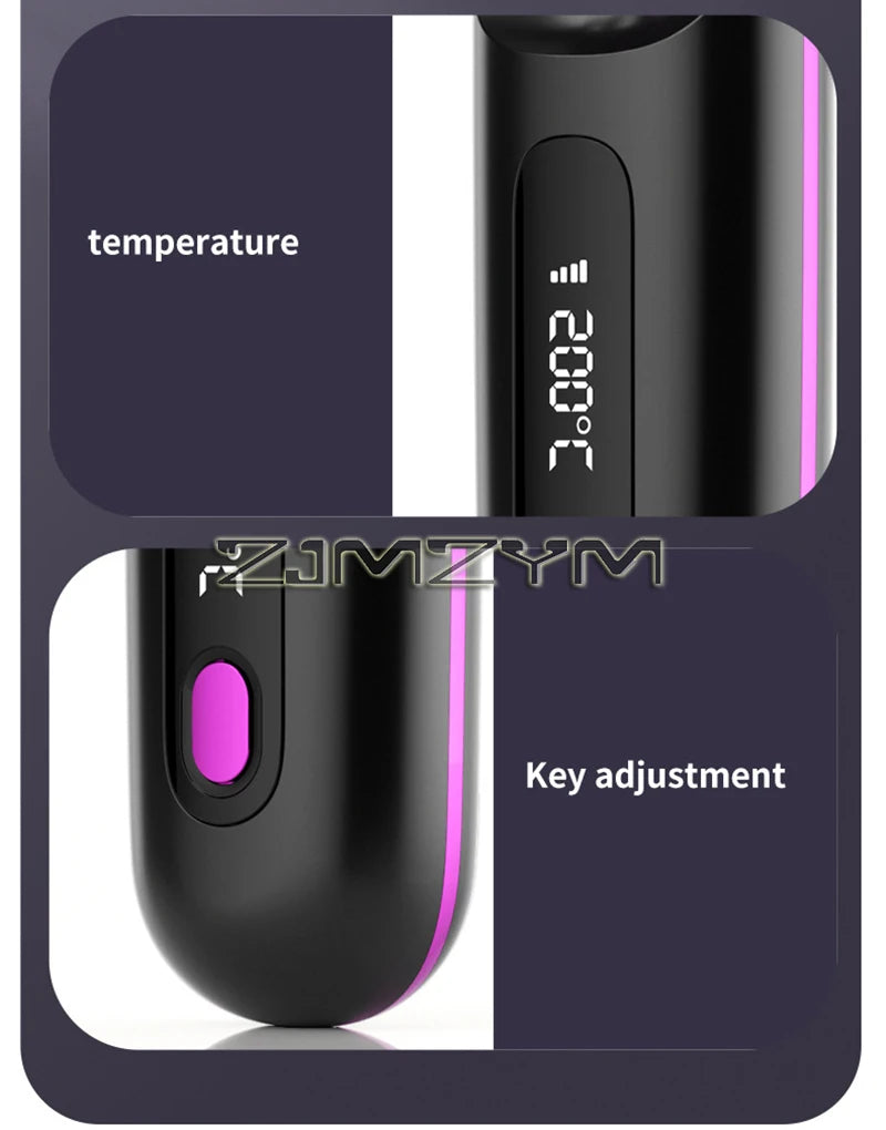 20Seconds Quick Heat Hair Straighter Liquid Crystal Cordless Straight Comb Anti-Scald Styling Brush Negative Ion Curly Hair Tool