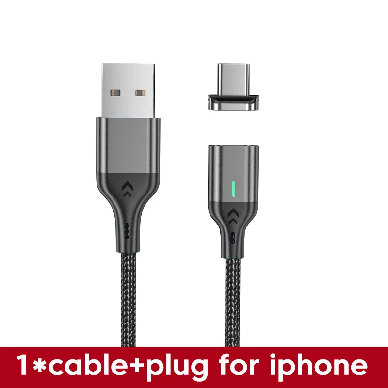 AUFU Magnetic Charge Cable 3A Fast Charging USB Type C Cable Magnet Micro USB Data Charging Wire Mobile Phone for iPhone Xiaomi