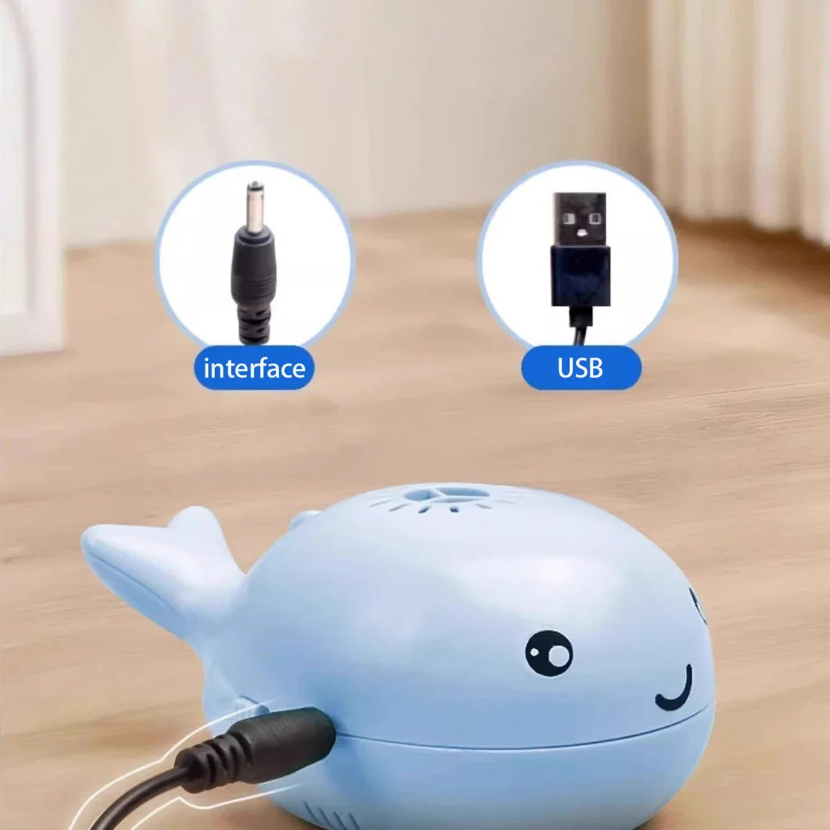 New Electric Floating Ball Cat Toy  - Whale - shaped, USB - powered, Dual - function Fan, Portable & 3C Certified Pet Toy