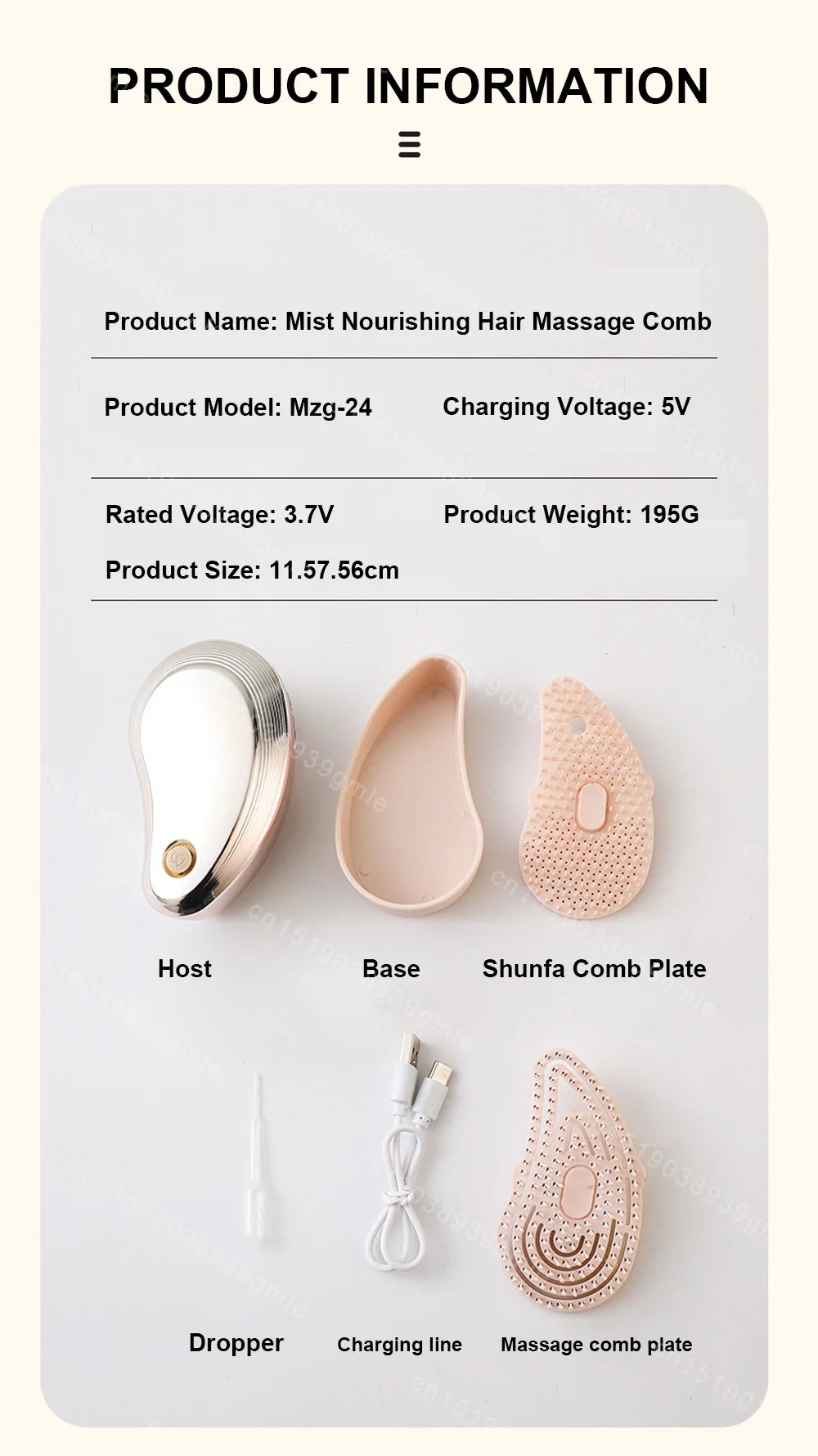 Massage Comb Electric Spray Massager Essential Oil Hair Growth Vibration Atomized Anti Hair Loss Scalp Portable Care Tools