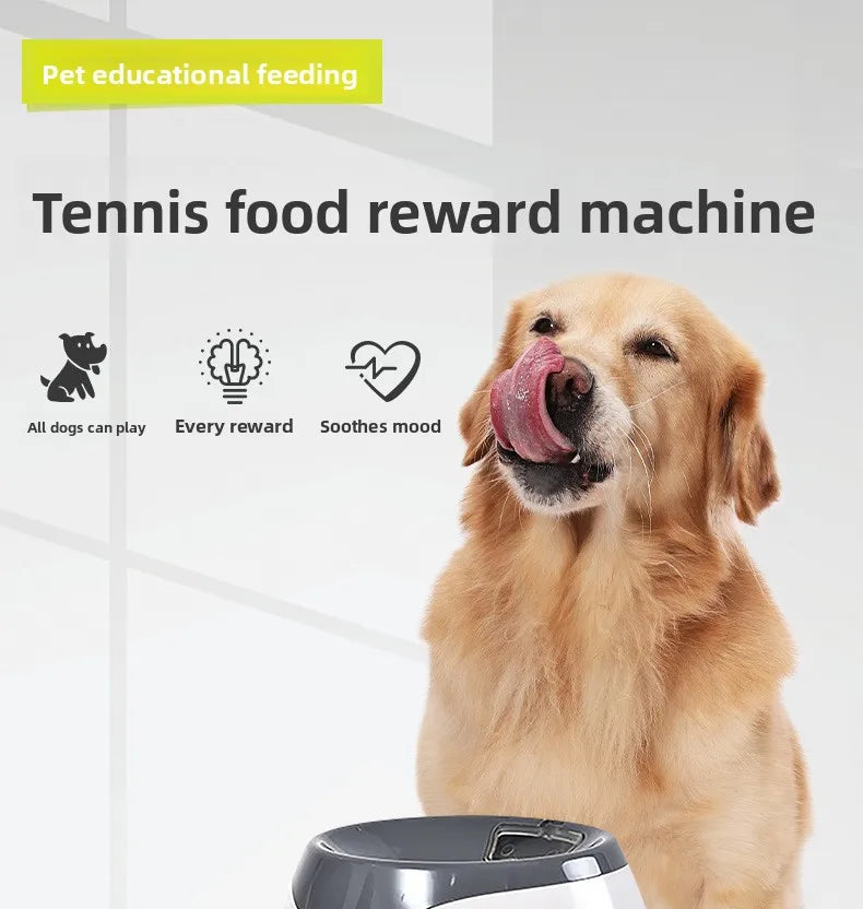 2 in 1 Dog Pet Interactive Toy Tennis Ball Launcher Automatic Throwing Training Reward Machine Fun Feeding Machine Pet Supplies