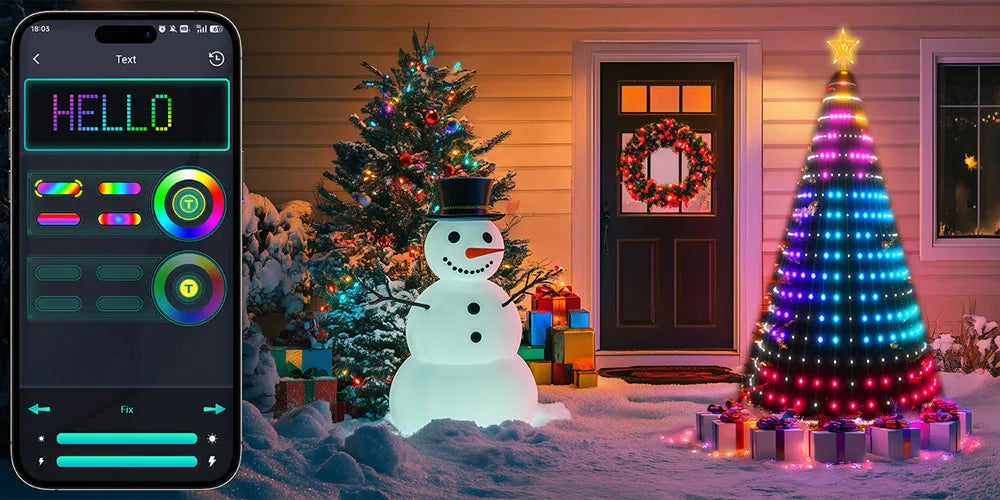 RGBIC 6.9FT 400LEDs Christmas Lights Holiday String Lights with Star Shape, Smart LED Xmas Tree for Indoor Outdoor Decor