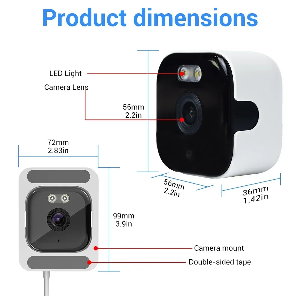 5MP Window Camera 5GHz WiFi Indoor Cameras For Home Security Color Night Vision Motion Detection 24/7 Recording Quick Install