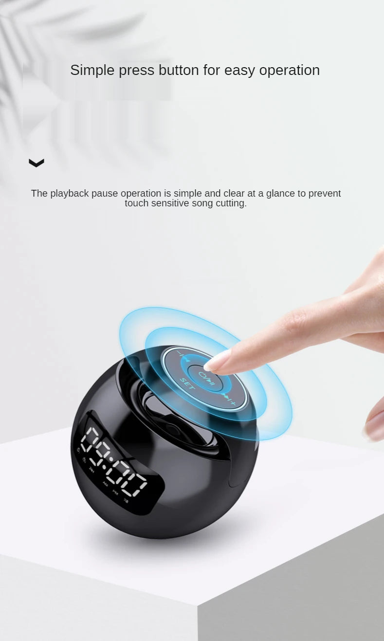 G90 New Clock Colorful Bluetooth Speaker Mini Portable Household Ball Card Lock and Load Spray Bluetooth Speaker