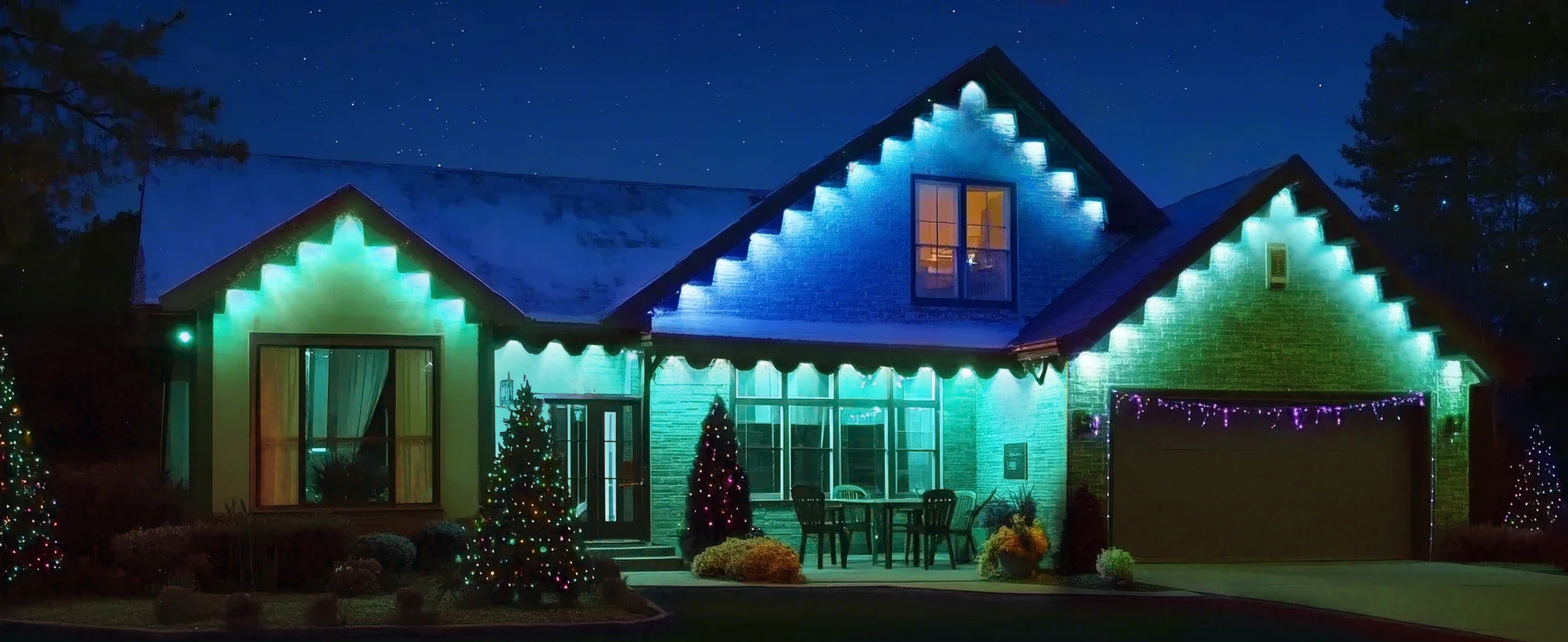 Permanent Eaves LED Smart Outdoor RGB Blueto LED Light for House with Remote Full House Eaves Light Party Christmas Holiday Deco