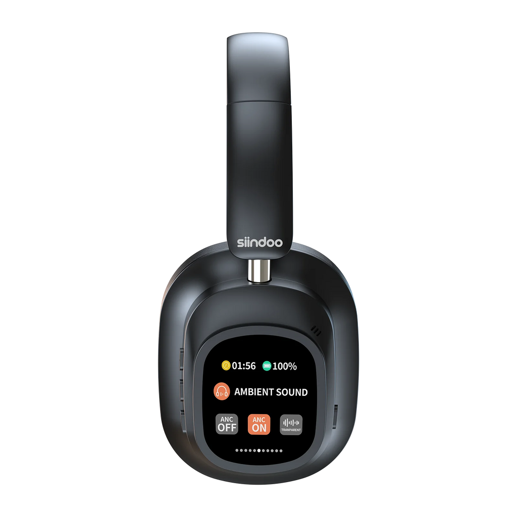Siindoo JH-ANC930Plus Active Noise Cancelling Headphones, Hybrid Wireless Headphone With Multi Magnetic Touch Control LED Screen