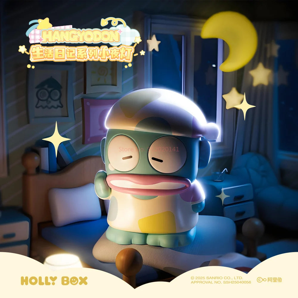 Genuine Sanrio Hangyodon Life Diary Series Light Night Blind Box Toys Anime Hangyodon Ugly Fish Girls Room Night Lamp Decor Gift