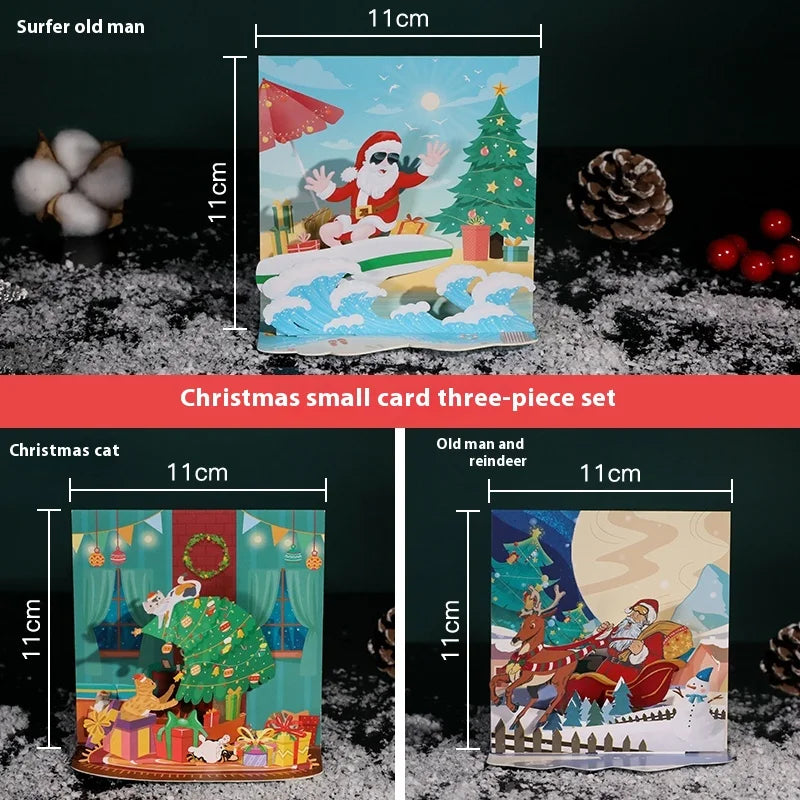 Handmade Christmas Gift Card Creative Design 3D Stereos High-end Blessing Small Thank You Card Festive Party Supply
