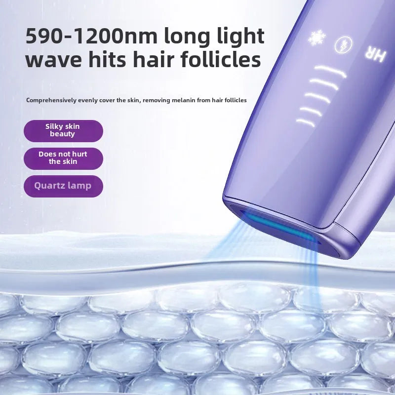 Portable IPL Laser Hair Removal Device with Ice Cooling System Painless for Smooth Skin