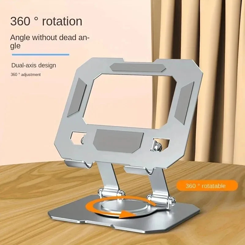 360° Rotatable Metal Tablet Stand Adjustable Foldable Desktop Stand Holder Heat Dissipation Compatible For Tablet Computer