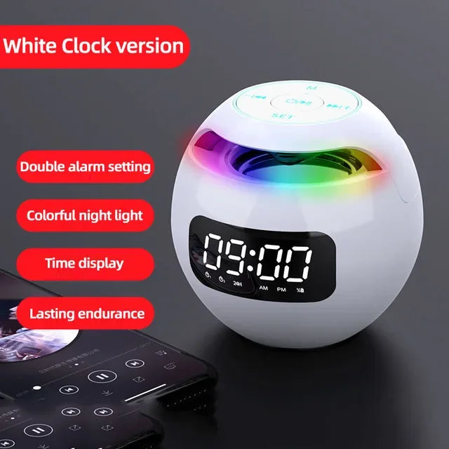 G90 New Clock Colorful Bluetooth Speaker Mini Portable Household Ball Card Lock and Load Spray Bluetooth Speaker
