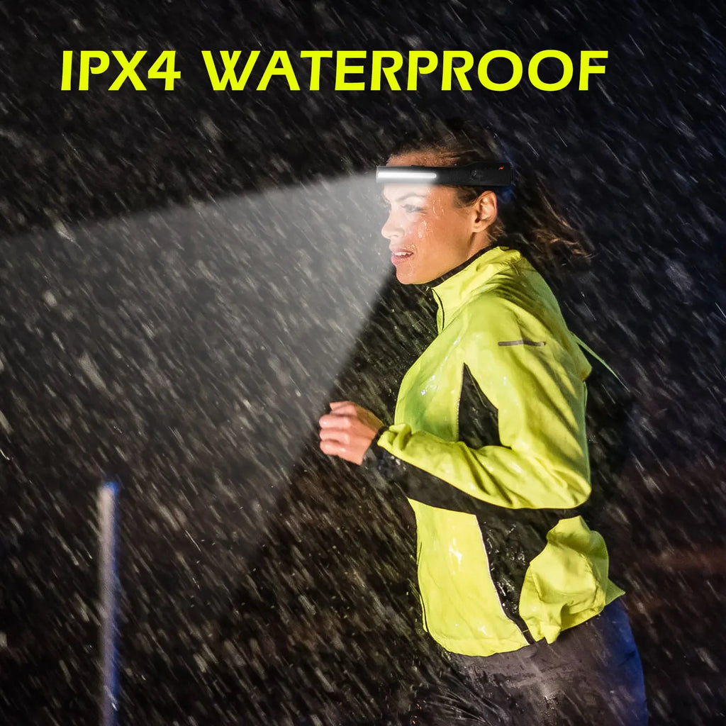 USB Rechargeable LED Sensor Headlamp COB Headlight Head Torch Work Light Waterproof Headlamp for Fishing Camping Lantern