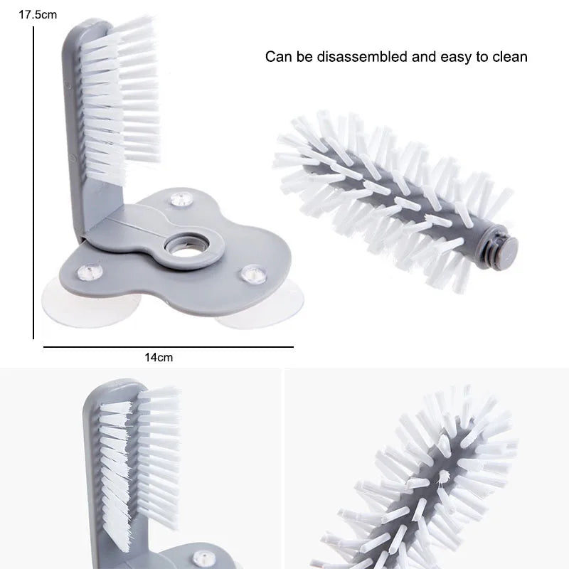 Detachable Type Sucker Cup Brush Milk Bottle Cleaning Brush Water Bottles Cleaner Glass Cup Cleaning Brush Kitchen Tools