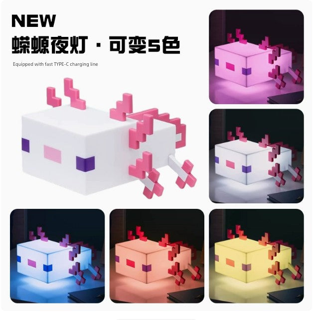 My World Torch Lamp Hand-Made Model MC Surrounding the Game Fox Salamander Ore Lamp Toy Small Night Lamp Ornaments