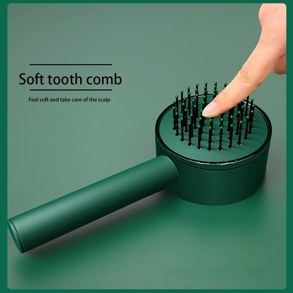Central Airbag Hair Comb Self Cleaning Detangling Hair Brush For  Women Smooth Anti-Static Scalp Massage Hairbrush Dropshipping