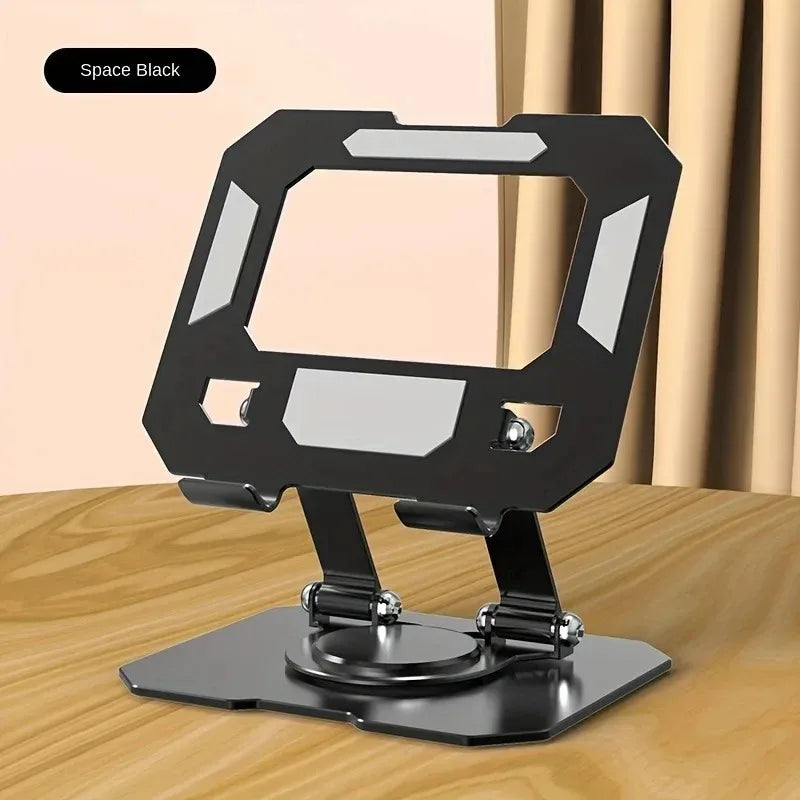 360° Rotatable Metal Tablet Stand Adjustable Foldable Desktop Stand Holder Heat Dissipation Compatible For Tablet Computer