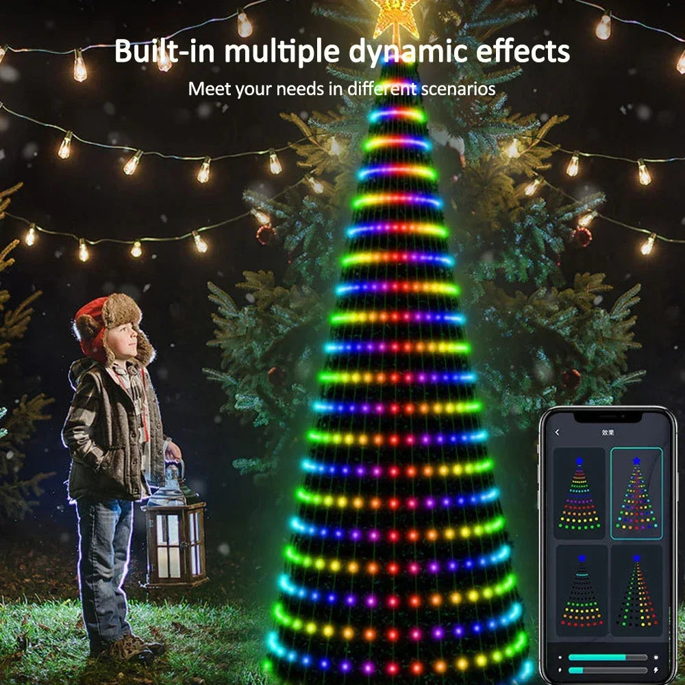 Christmas Tree Star Lights Smart RGB Christmas Light with Remote Timer Music Sync Bluetooth App Controlled Holiday Lighting