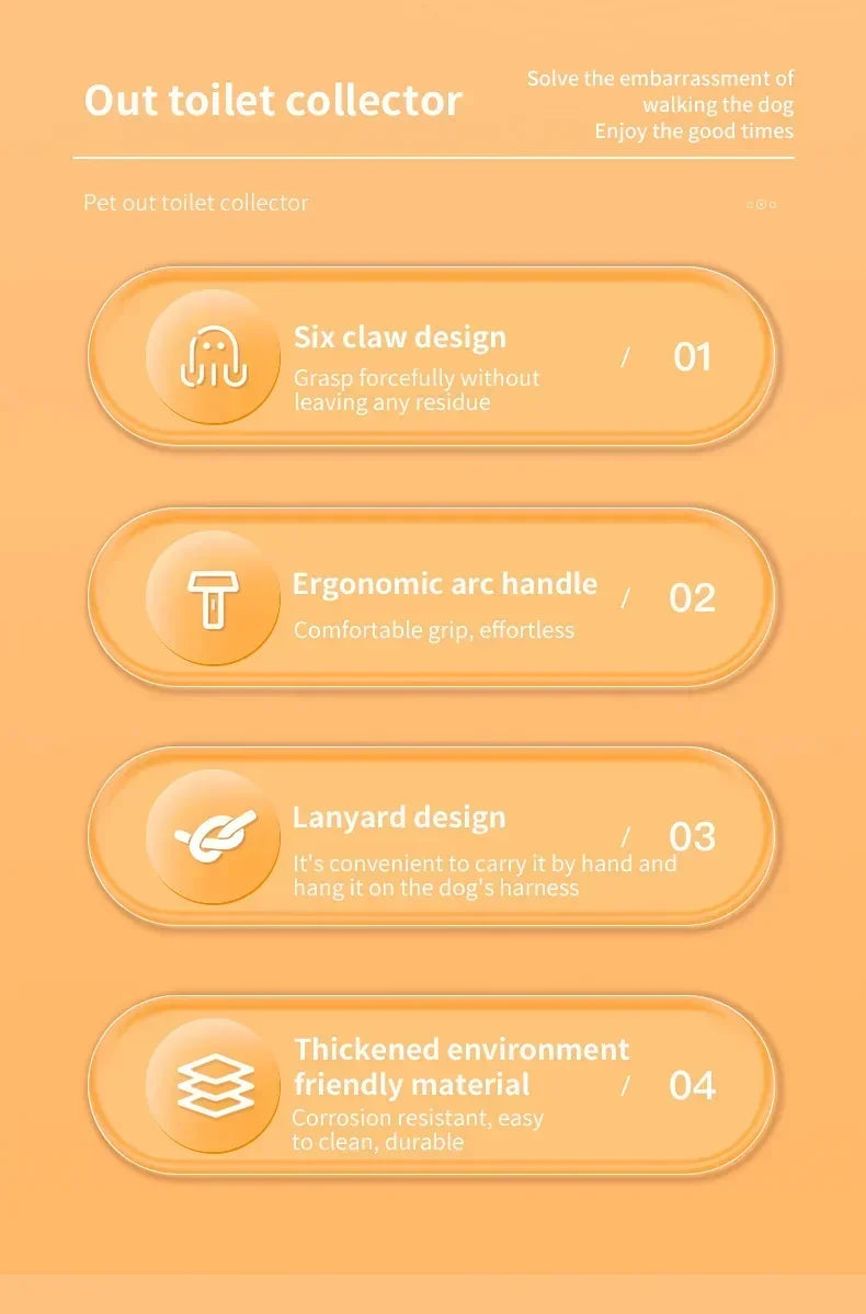 Pet Excrement Picker Cat Dog Zero-contact Toilet Picker Walking Dog Excrement Shovel Garbage Bag Dispenser Dog Accessories