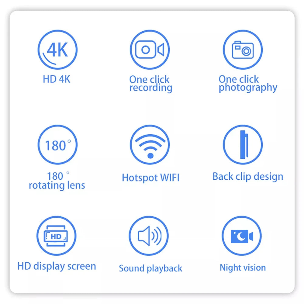 Ultra HD 4K WiFi Mini Camera Portable Digital Video Recorder Police BodyCam Infrared Night Vision Sports DV Riding Camcorder 카메라