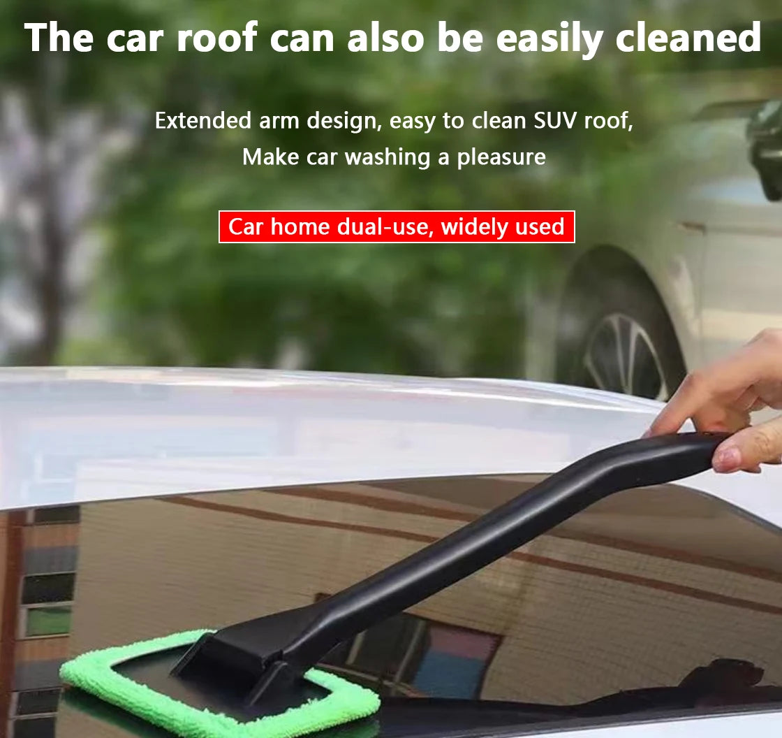 Car Window Cleaner Brush Auto Interior Glass Wash Wiper Multi Functional Household Glass Cleaning Brush  Reusable Cloth Pad