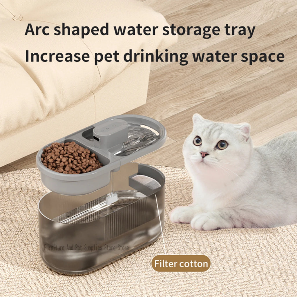 Pet Cat Automatic Induction Feeder Water Dispenser Large Capacity Water Dispenser Dry Wet Separation Food Container Pet Supplies