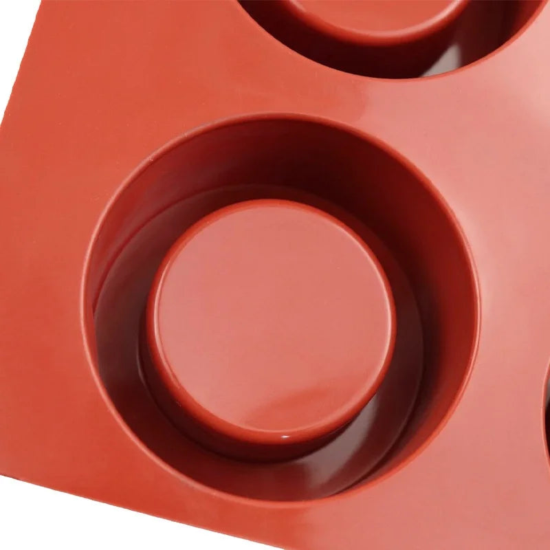 6 Holes Concave Convex Round Cup Muffin Cake Cup Mold Baking Mold Aromatherapy Candle Ice Cream Sandwich Cake Mold Mousse Soap