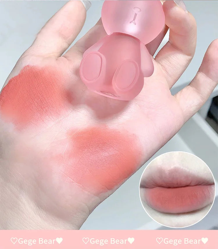 Gege Bear Rabbit Lip Glaze, Matte Velvet Lip Clay