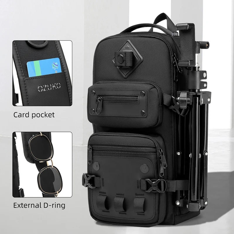 Waterproof Casual Chest Bag Multifunctional Men's Chest Bags Male Crossbody Bag Large Capacity Messenger Shoulder Packs