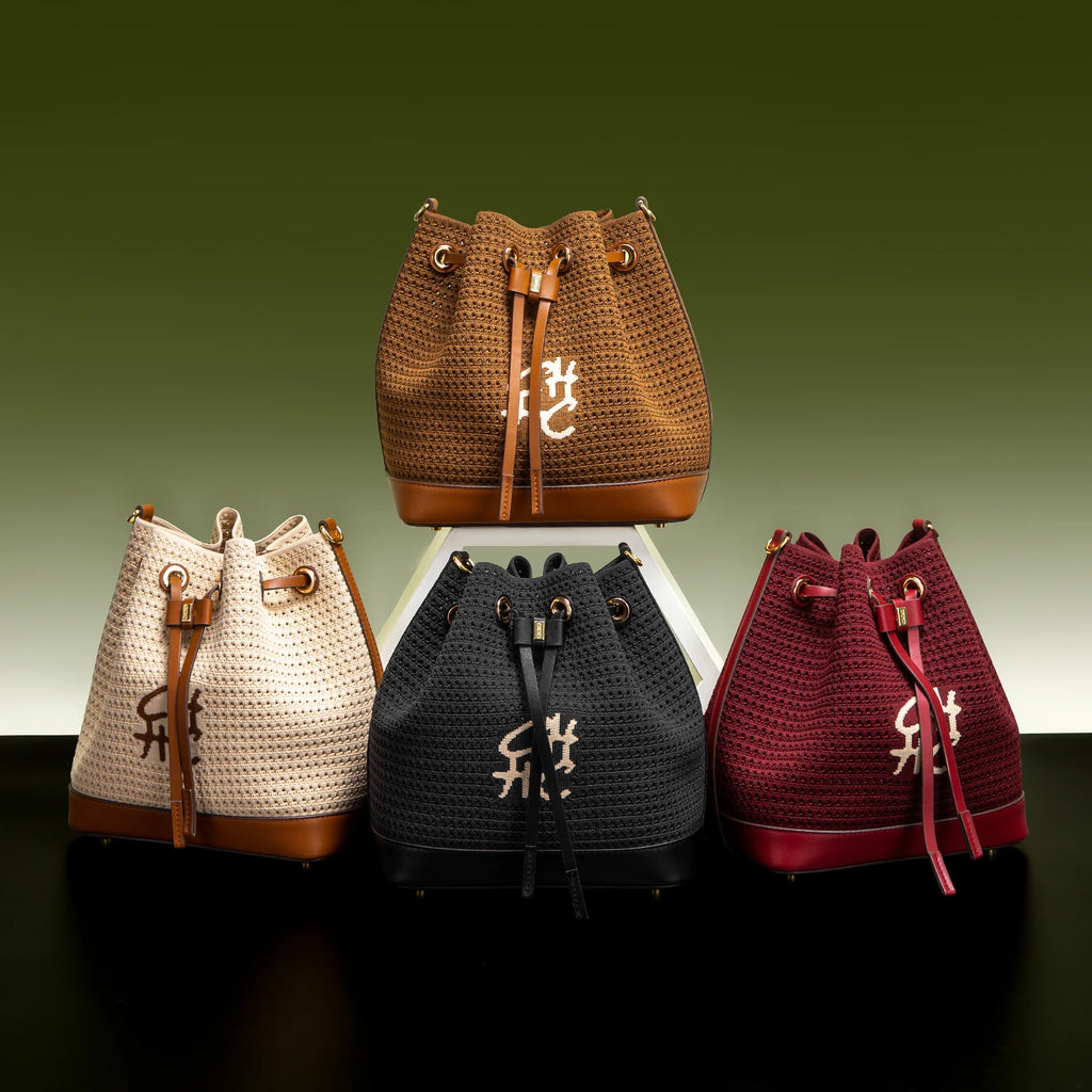 Women's Bucket Bag Vacation Style Women's Shoulder BagSpring New Fabric Splicing Design Handbag