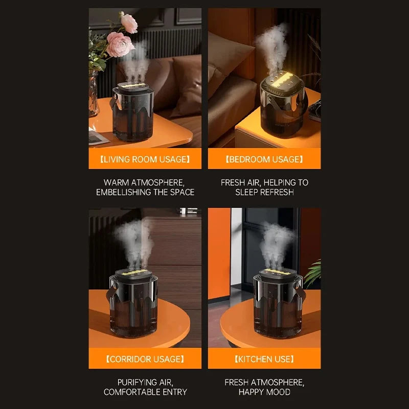Air Humidifier 3L Large Capacity Air Atomizer USB Home Office Essential Oil Diffuser Heavy Fog Aroma Humidifier Cool Mist Maker