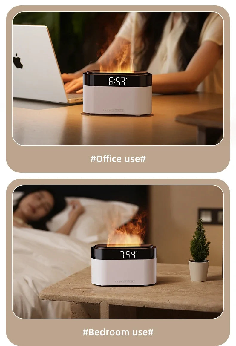 New Air Humidifier Home Colorful Lamp USB Charge Remote Control Essential Oil Spray Aroma Diffuser with Alarm Clock Humidifiers