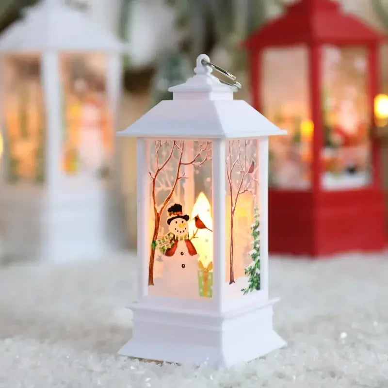 LED Night Lights Vintage Portable Oil Lamp Battery Powered Home Hanging Lanterns Child New Year Gift Christmas Party Decoration
